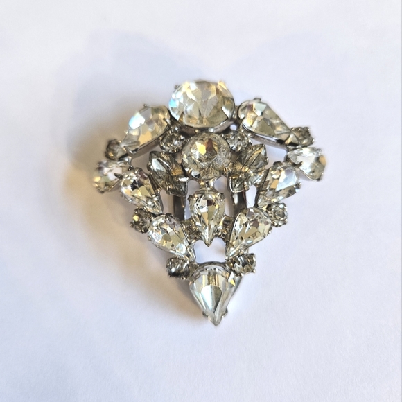 1930s Art Deco Clear Diamante Rhinestone Fur Dress Clip Pat. 1801128 AE Waller - Picture 3 of 6